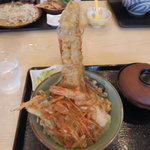 天丼の岩松 - 海鮮天丼　\750　＋　味噌汁　\50　（穴子一本立ち）