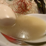 饗 くろ喜 - 弘岡かぶと黄金生姜の塩そば スープアップ（饗 くろ㐂）※限定麺 2019.1