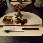 日本料理 村上 - ◆『前菜』・浅葱の酢味噌和え ・茄子の煮浸し ・ホタルイカの煮つけ ・鱈の照り焼き