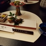 日本料理 村上 - ◆『前菜』・浅葱の酢味噌和え ・茄子の煮浸し ・ホタルイカの煮つけ ・鱈の照り焼き