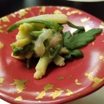 日本料理 村上 - ◆『前菜』・浅葱の酢味噌和え ・茄子の煮浸し ・ホタルイカの煮つけ ・鱈の照り焼き