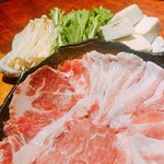 土鍋ご飯と蕎麦 横濱深夜食堂 - 希少☆神奈川県内おきなわ紅豚のしゃぶしゃぶ