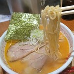 元祖海老そば 縁や - 「元祖 海老そば 味噌」ストレート麺です