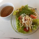 Outdoor Cafe 野菜香房 - おからのヘルシーサラダ＆オニオンスープ