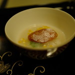 瓢亭 - 蕪蒸し、河豚白子、唐墨、柚子