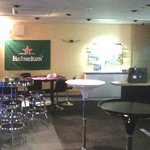 VEGAS - 店舗入口(左側）とカジノテーブル（正面。もちろん専用チップで健全に遊びます）