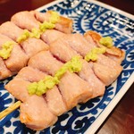 鳥田中 - 京鴨ささみ山葵焼き  1本280円