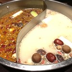 火鍋 小肥羊 - 白湯＆麻辣スープ
