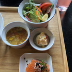 エアサイドカフェ - ランチのDELI  2種とスープとサラダ