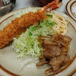 キッチン南海 - 生姜焼きと海老フライです