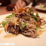 中国料理 成蹊 - 牛しゃぶと揚げごぼうのサラダ