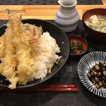 春夏冬 - 天丼 エビ5本 野菜3品 千円
