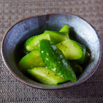 Seared cucumber with salt