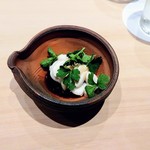 鮨　縁 - 鱈白子ポン酢、パセリの芽