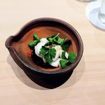 鮨　縁 - 鱈白子ポン酢、パセリの芽