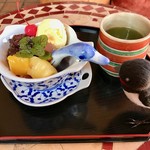 Kafe Ando Ba Tsubame Baru - 縁結びあんみつ＋粉末煎茶