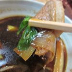 戸隠そば - ある程度食べたらよくタレの浸みこんだ鴨肉を食べさせていただきました・