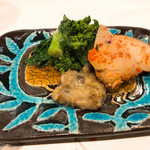 うを徳 - 山口萩 あん肝　茎味噌　菜の花胡麻和え