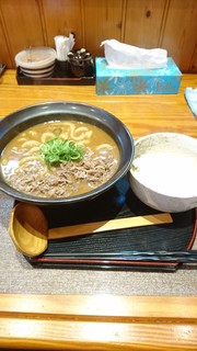 kare-udonsemmontenkaiun - お昼限定ランチ（熟成肉カレー饂飩＋白ご飯）