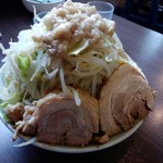 かじろうramen7 - ラーメン小、野菜あぶらマシマシ、にんにくマシ