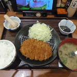 ごはん処 かつ庵 - ロースかつ定食(745円) + シジミ汁に変更(+86円)_2019-02-21