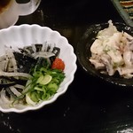 立呑処 兄やん - トラフグ皮ポン酢とイカ磯辺マヨ