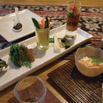 満山荘 - 前菜：角皿色々…アート♪