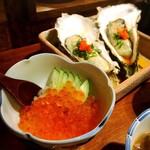 もり竹 - いくらおろしと蒸し牡蠣