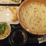 丸亀製麺 - 釜揚げ大390円が半額190円＆かしわ天140円(2019.2.1)