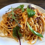 ナガタ店 - 中華っぽいパスタ第一弾、トマトと玉子のやつ（pasta）