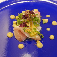 Ristorante 迫 - 前菜　大分県産ブリの炙り、紫蘇の芽添え