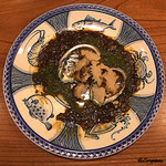 千陽 - 八戸産 鮑のｽﾃｰｷ､ﾒｶﾌﾞと肝ｿｰｽ