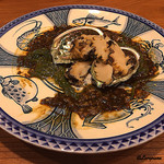 千陽 - 八戸産 鮑のｽﾃｰｷ､ﾒｶﾌﾞと肝ｿｰｽ