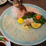 日本料理 魚池 - 《オコゼの生チリ》鮮度抜群！身もコリコリであ～幸せ(笑)