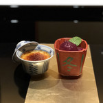 野嵯和 - 高知のスイカとピオーネ、クレームブリュレのお汁粉