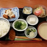 東京庵 - チキン南蛮と鯛の冷や汁セットです。(2019年2月)