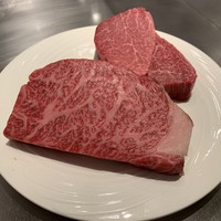 鉄板焼 但馬 - 近江牛ヘレとロース