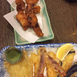 だんまや水産 - タコ唐揚げと天ぷら盛り合わせ（一口も食べれなかった）