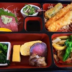 Sousai Shokudokoro Ebi Shou - 刺身エビフライ弁当 アップ