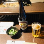 おかめ - 付きだし＆キリンラガービール