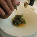 プレヴナンス - フォアグラポワレ　コンソメスープ掛け