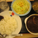 松屋 - ハンバーグカレーと生野菜