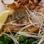 麺屋 六感堂 - 鯖の味噌煮和えそば（あん肝味噌だれ使用）