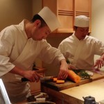 てんぷら　成生 - 順番はアベコベですが、ニンジンの登場♪