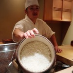 てんぷら　成生 - ご飯は特別なお米でした！
      静岡県のお酒・喜久酔(きくよい)用の食米です