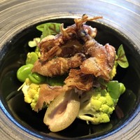 キメラ - ホタルイカのフリット。カリッと揚げられたホタルイカ。