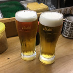 立喰い寿司　七幸 - ビールで乾杯〜