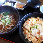 和寒雪割そば - かも南蛮そば800円税込、カツ丼650円税込