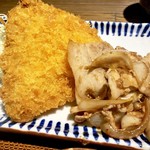 Yompa Chigyojou - アジフライと豚生姜焼き