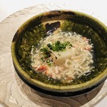 エクアトゥール - 虎河豚白子の葛寄せ　毛蟹　葛餡掛け